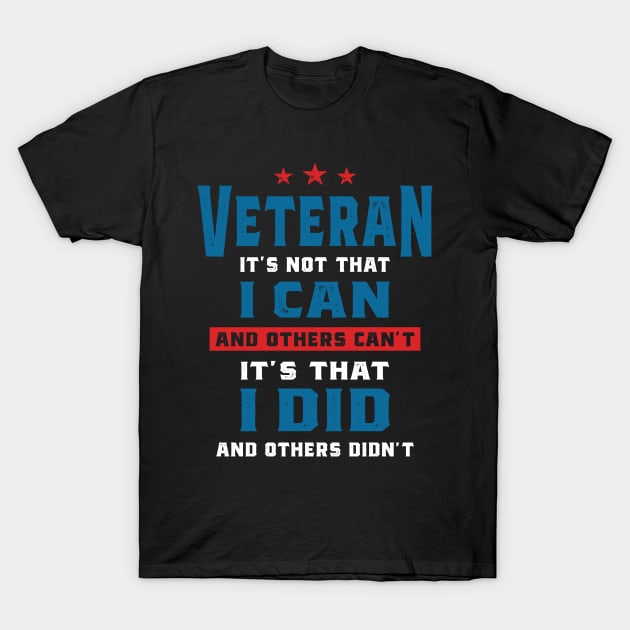 Veteran It's Not That I Can - Memorial Day T-Shirt by cidolopez